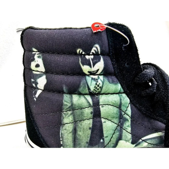 Vans Size Men's 6 Women's 7.5 Black KISS Dressed to Kill Hi Lace sneakers NEW - Picture 4 of 16